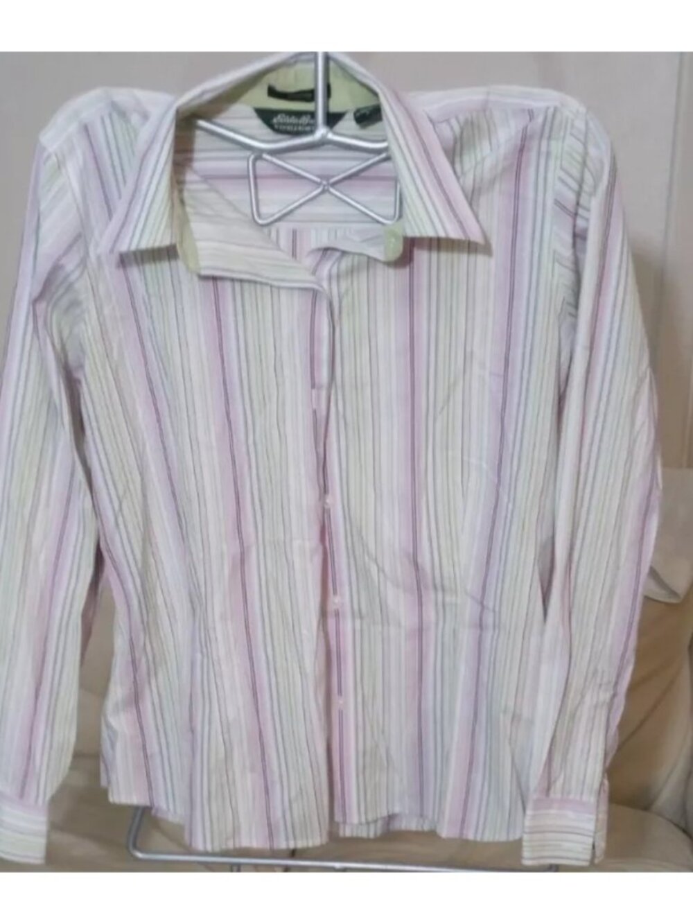 Eddie Bauer Wrinkle Resistant Woman  Multicolor Blouse Size Large